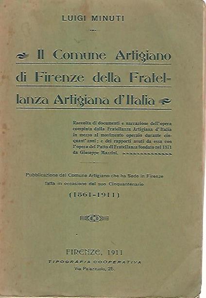 Il comune artigiano di Firenze della fratellanza artigiana d'Italia - Luigi Minuti - copertina