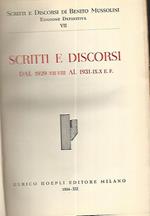 Scritti e discorsi dal 1929-VII-VIII al 1931-IX-X