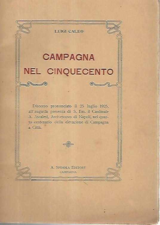 Campagna nel cinquecento - Luigi Caleo - copertina