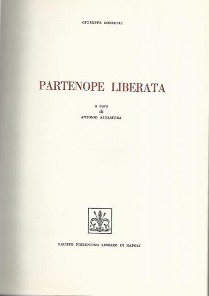 Partenope liberata - Giuseppa Donzelli - copertina