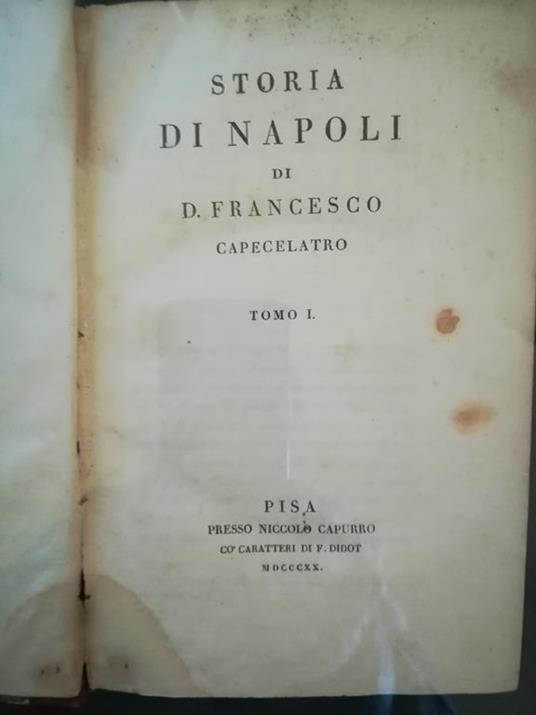 Storia di Napoli. I. II - Francesco Capecelatro - copertina