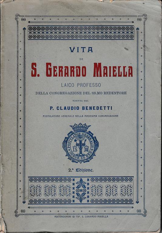 Vita di S. Gerardo Maiella, laico professo della Congregazione del Ss.mo Redentore - copertina