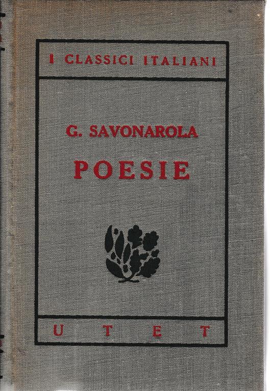 Poesie - Gerolamo Savonarola - copertina