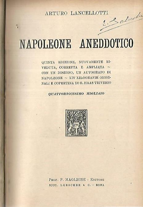 Napoleone aneddotico - Arturo Lancellotti - copertina