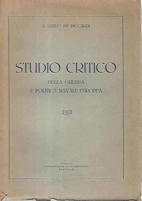 Studio critico della guerra e politica navale europea - copertina