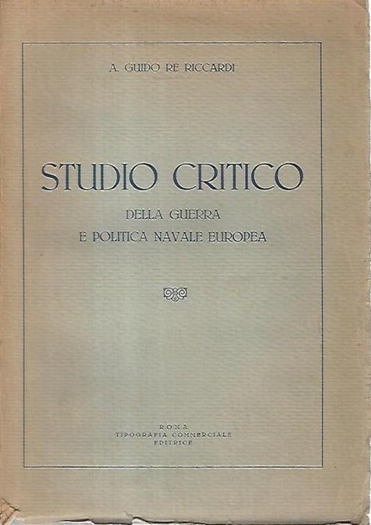 Studio critico della guerra e politica navale europea - copertina