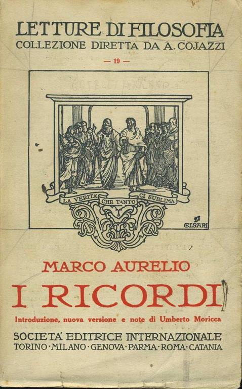 COPERTINA Marco Aurelio Colloqui con se stesso Estratti Raffaele D