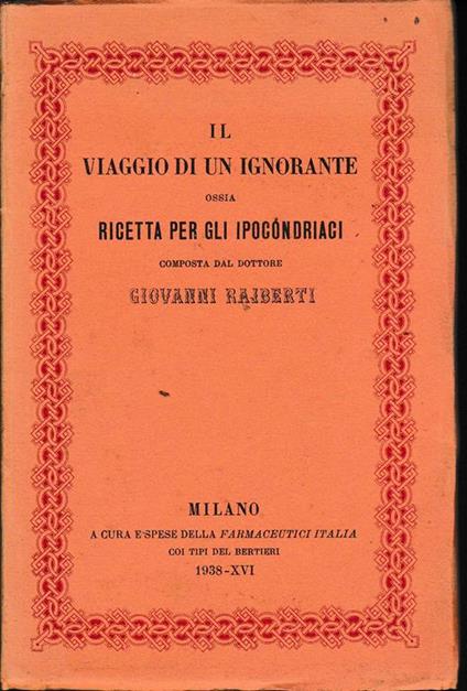 Il viaggio di un ignorante - Giovanni Rajberti - copertina