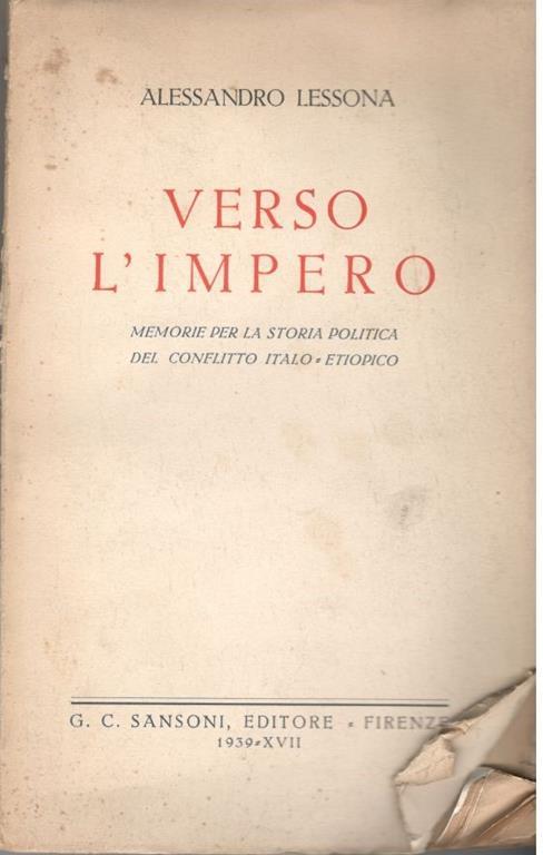 Verso L'Impero - Alessandro Lessona - copertina