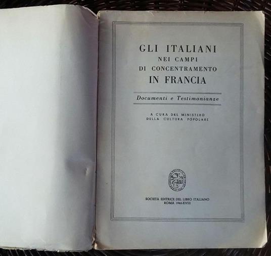 Gli italiani nei campi di concentramento in Francia - copertina