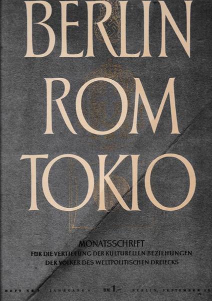 Berlin Rom Tokio. Nr. 9 - jahrgang 4 - september 1942, mensile - copertina