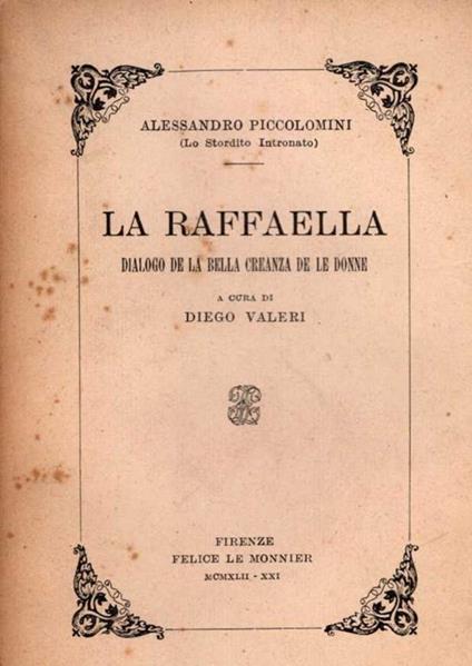 La Raffaella. Dialogo de la bella creanza de le donne - Alessandro Piccolomini - copertina