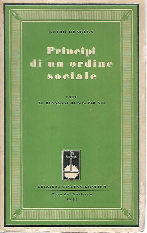 Principi di un ordina sociale - Guido Gonella - copertina