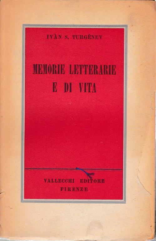 Memorie letterarie e di vita - Ivan Turgenev - copertina