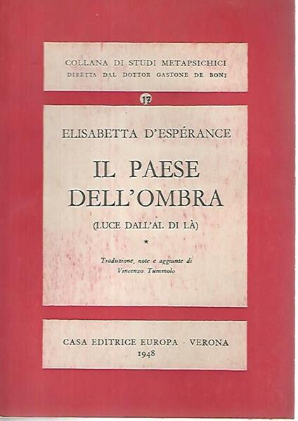 Il paese dell'ombra (luce dall'al di là) - Elisabetta D'Esperance - copertina