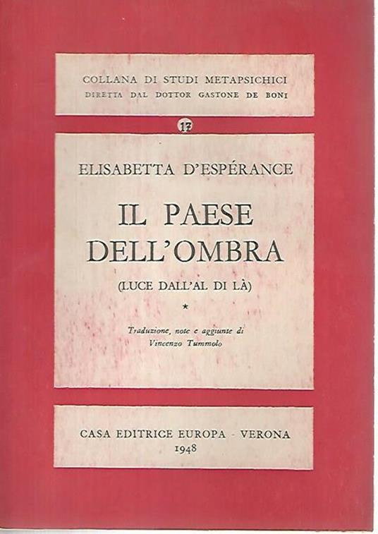 Il paese dell'ombra (luce dall'al di là) - Elisabetta D'Esperance - copertina