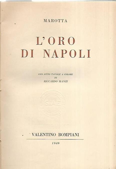 L' oro di Napoli - Marotta - copertina