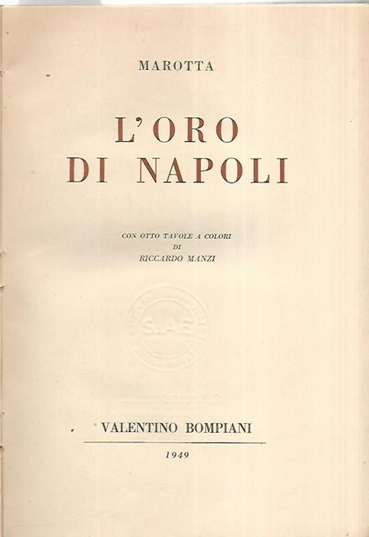 L' oro di Napoli - Marotta - copertina