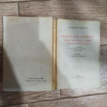 Scritti non compiuti Poesie giovanili e sparse lettere pensieri e giudizi Vol III - Alessandro Manzoni - copertina