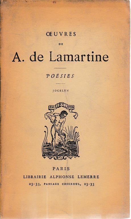 Oeuvres de A. de Lamartine, Poésies - copertina