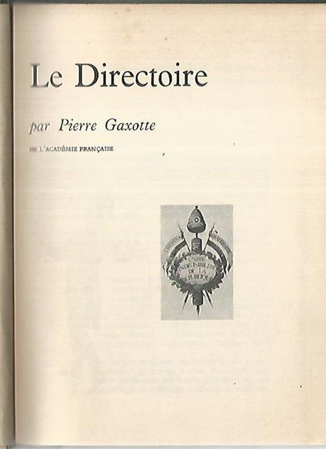 Le directoire - Pierre Gaxotte - copertina