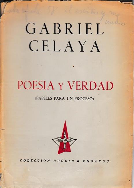 Poesia y Verdad (papeles para un proceso) - Gabriel Celaya - copertina