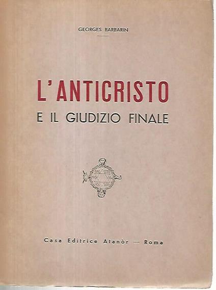 L' anticristo e il giudizio finale - Georges Barbarin - copertina