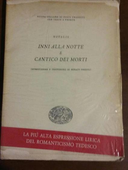 Inni alla morte e cantico dei morti. Introduzione e traduzione di Renato Poggioli - Novalis - copertina