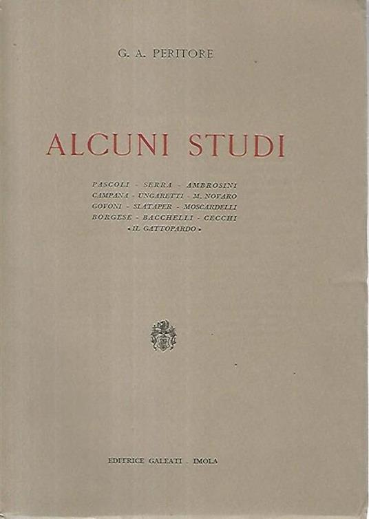 Alcuni studi - Giovanni Papini - copertina