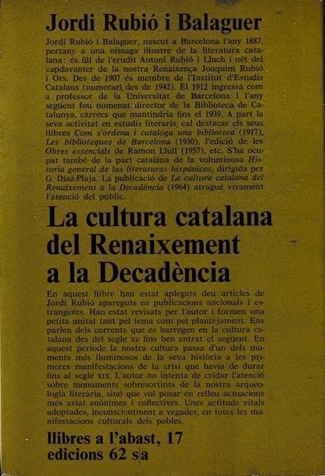 La cultura catalana del renaixement a la decadencia - 2