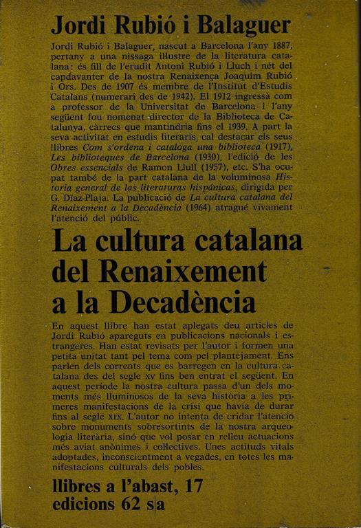 La cultura catalana del renaixement a la decadencia - 2