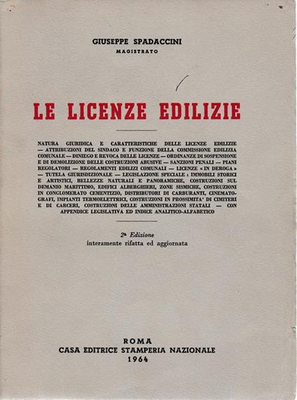 Le licenze edilizie - Giuseppe Spadaccini - copertina