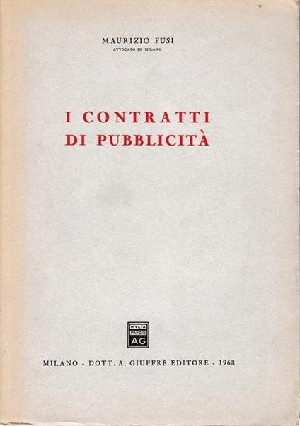I contratti di pubblicità - Maurizio Fusi - copertina