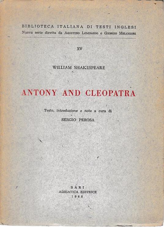 Antony and Cleopatra - William Shakespeare - copertina