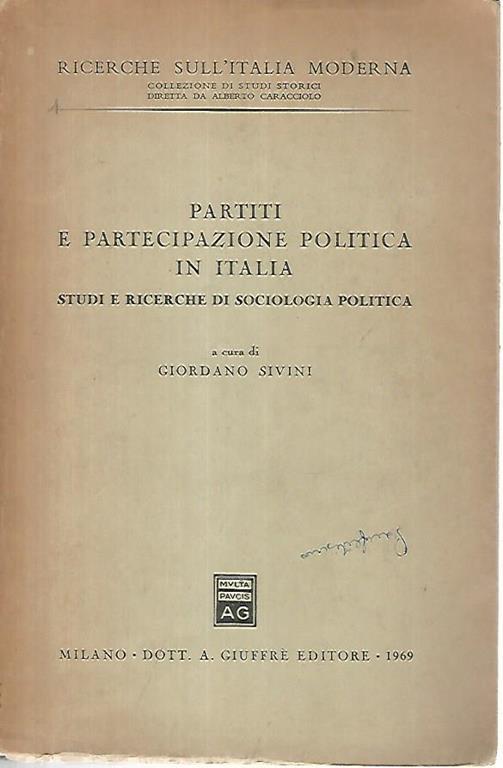 Partiti e partecipazione politica in Italia - Giordano Sivini - copertina