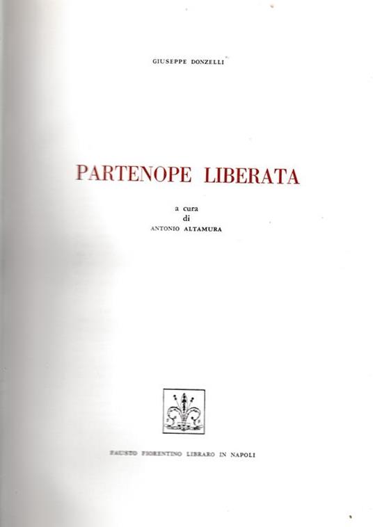 Partenope liberata - Giuseppe Donzelli - copertina