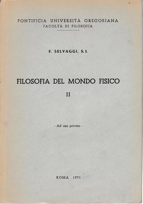 Filosofia del mondo fisico II - copertina