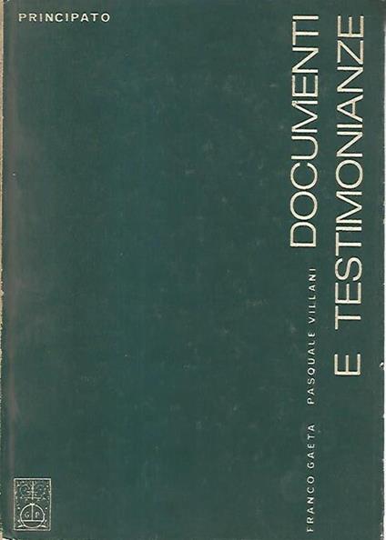 Documenti e testimonianze - Franco Gaeta - copertina