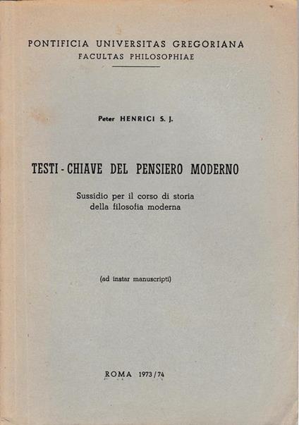 Testi-chiave del pensiero moderno - copertina