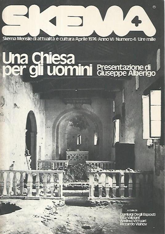 Skema. Una chiesa per gli uomini. Aprile 1974. Anno VI. Numero 4 - copertina