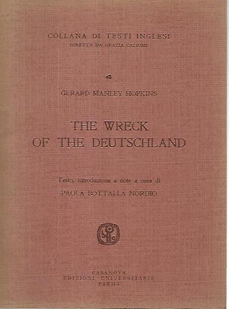 The wreck of the Deutschland - Gérard Manley Hopkins - copertina