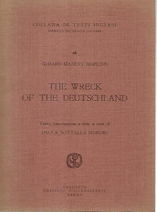 The wreck of the Deutschland - Gérard Manley Hopkins - copertina