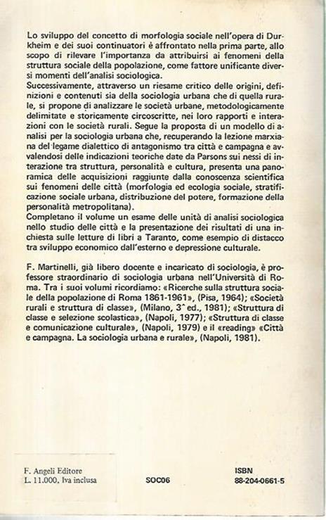 Le società urbane. Problemi e studi - Franco Martinelli - 2