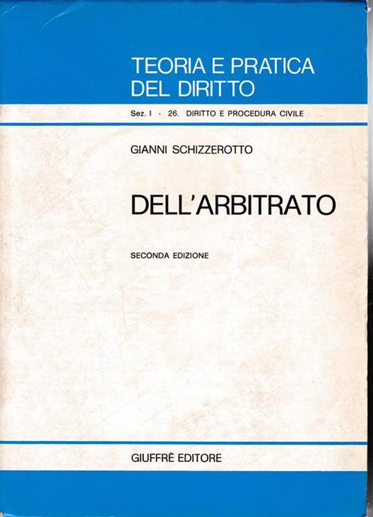 Dell'arbitrato - Giancarlo Schizzerotto - copertina