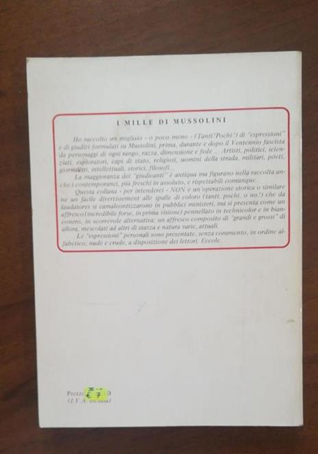 Lui Mussolini Nel Giudizio Di Mille Personaggi Internazionali - Gian Carlo Zuccaro - 2
