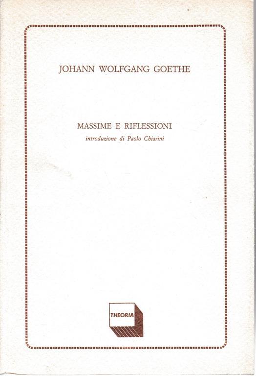 Massime e riflessioni - Johann Wolfgang Goethe - copertina