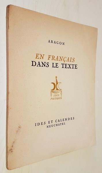 En Francais Dans Le Texte - Aragon - copertina