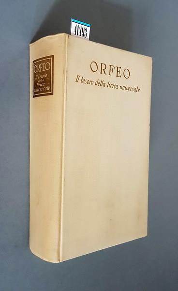 Orfeo Il Tesoro Della Lirica Universale Interpretato In Versi Italiani - Vincenzo Errante - copertina