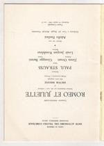 Concerto sinfonico-corale Romeo e Juliette. Sinfonia drammatica per soli, coro e orchestra di H. Berlioz. Nel testo originale. Prima esecuzione a Firenze. Teatro Comunale, 14 Ottobre 1962. (Direttore Paul Strauss. Solisti: Zimra Ornatt, Giuseppe Bara