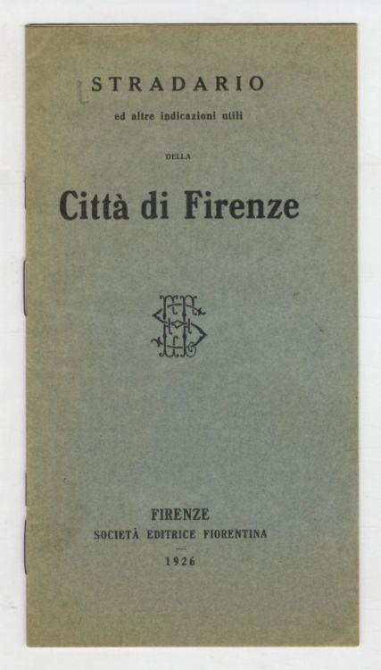 STRADARIO ed altre indicazioni utili della città di Firenze - copertina